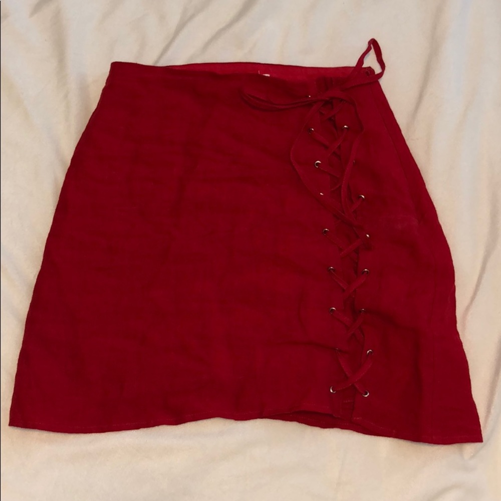 boutique red skirt